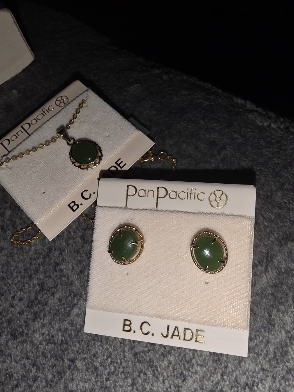 Jade Necklace And Earring Set
